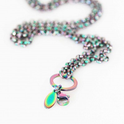 Rolo Necklace - Rainbow Tone - With Dangle Ring